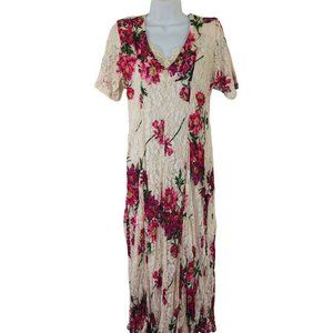 Vintage nostalgia floral lace dress cottagecore Romantic Sz S